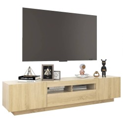 Meuble TV avec lumières LED Chêne sonoma 180x35x40 cm 631317631317