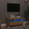 Meuble TV avec lumières LED chêne sonoma 80x35x40 cm 631319631319