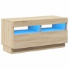 Meuble TV avec lumières LED chêne sonoma 80x35x40 cm 631319631319