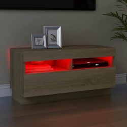 Meuble TV avec lumières LED chêne sonoma 80x35x40 cm 631319631319