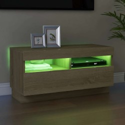 Meuble TV avec lumières LED chêne sonoma 80x35x40 cm 631319631319