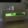 Meuble TV avec lumières LED chêne sonoma 80x35x40 cm 631319631319