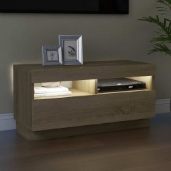 Meuble TV avec lumières LED chêne sonoma 80x35x40 cm 631319631319