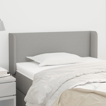 Tête de lit avec oreilles Gris clair 103x16x78/88 cm Tissu 631323631323