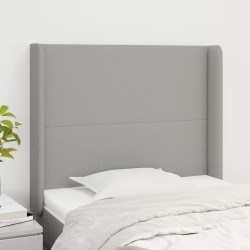Tête de lit avec oreilles Gris clair 103x16x118/128 cm Tissu 631326631326