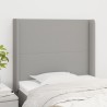 Tête de lit avec oreilles Gris clair 103x16x118/128 cm Tissu 631326631326