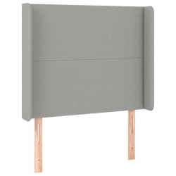 Tête de lit avec oreilles Gris clair 103x16x118/128 cm Tissu 631326631326