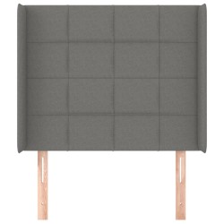Tête de lit avec oreilles Gris foncé 103x16x118/128 cm Tissu 631327631327