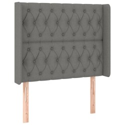 Tête de lit avec oreilles Gris foncé 103x16x118/128 cm Tissu 631332631332