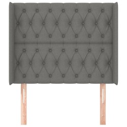 Tête de lit avec oreilles Gris foncé 103x16x118/128 cm Tissu 631332631332