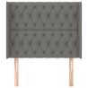 Tête de lit avec oreilles Gris foncé 103x16x118/128 cm Tissu 631332631332