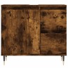 Armoire de bain chêne fumé 65x33x60 cm bois d'ingénierie 631336631336