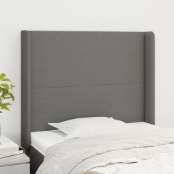 Tête de lit avec oreilles Gris foncé 103x16x118/128 cm Tissu 631337631337