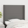 Tête de lit avec oreilles Gris foncé 103x16x118/128 cm Tissu 631337631337