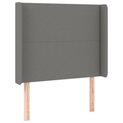 Tête de lit avec oreilles Gris foncé 103x16x118/128 cm Tissu 631337631337