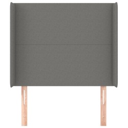 Tête de lit avec oreilles Gris foncé 103x16x118/128 cm Tissu 631337631337