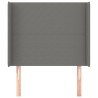 Tête de lit avec oreilles Gris foncé 103x16x118/128 cm Tissu 631337631337