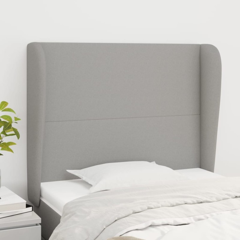 Tête de lit avec oreilles Gris clair 103x23x118/128 cm Tissu 631338631338