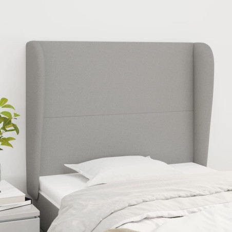 Tête de lit avec oreilles Gris clair 103x23x118/128 cm Tissu 631338631338