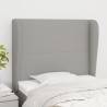 Tête de lit avec oreilles Gris clair 103x23x118/128 cm Tissu 631338631338