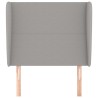 Tête de lit avec oreilles Gris clair 103x23x118/128 cm Tissu 631338631338