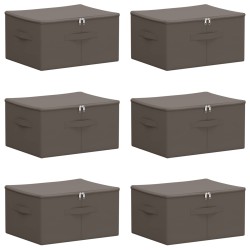Boîte de rangement 6 pcs Gris 50 x 30 x 25 cm Tissu intissé 631340631340