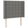 Tête de lit avec oreilles Gris foncé 103x16x118/128 cm Tissu 631342631342
