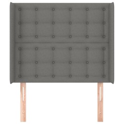Tête de lit avec oreilles Gris foncé 103x16x118/128 cm Tissu 631342631342