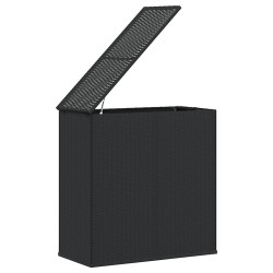 Boîte à coussins de jardin Résine tressée 100x49x103,5 cm Noir 631346631346