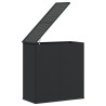 Boîte à coussins de jardin Résine tressée 100x49x103,5 cm Noir 631346631346