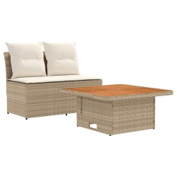 2 Pièce Canapé du milieu de jardin avec table relevable 631347631347