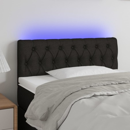 Tête de lit à LED Noir 100x7x78/88 cm Tissu 631357631357