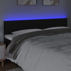 Tête de lit à LED Noir 180x5x78/88 cm Similicuir 631361631361