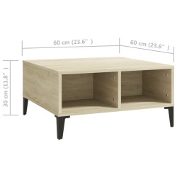 Table basse chêne sonoma 60x60x30 cm bois d'ingénierie 631371631371