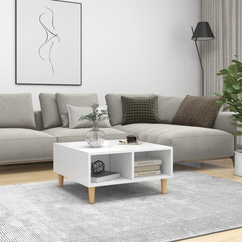 Table basse blanc 60x60x30 cm bois d'ingénierie 631372631372