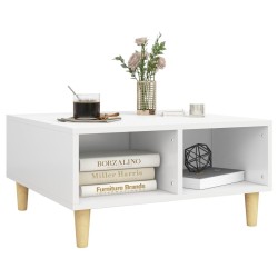 Table basse blanc 60x60x30 cm bois d'ingénierie 631372631372