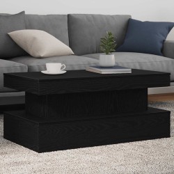 Table basse avec lumières LED chêne noir 90x50x40 cm 631383631383