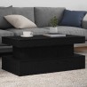 Table basse avec lumières LED chêne noir 90x50x40 cm 631383631383