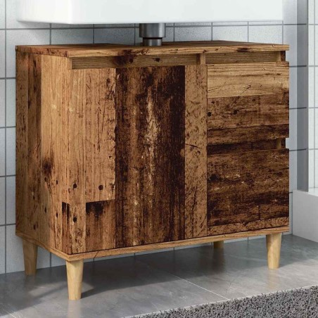 Armoire lavabo vieux bois 65x33x60 cm bois d'ingénierie 631385631385