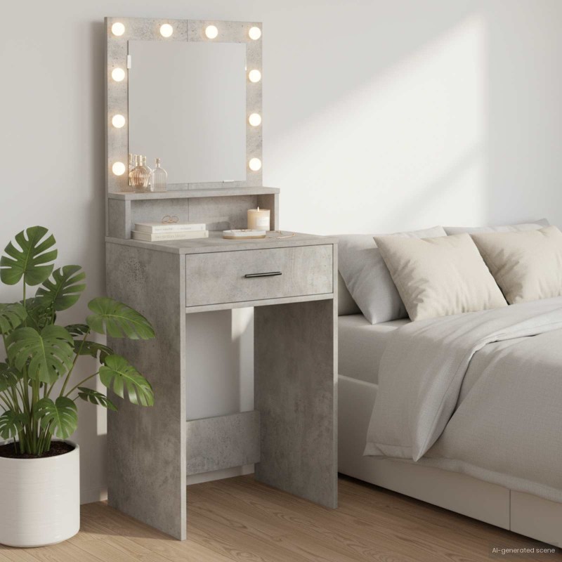 Table de Toilette Gris béton 50 x 41 x 135 cm Bois d'ingénierie 631388631388