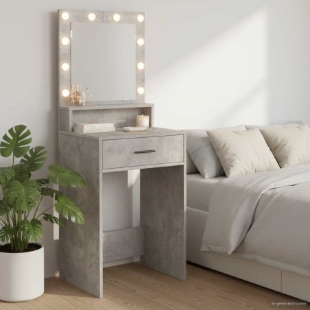 Table de Toilette Gris béton 50 x 41 x 135 cm Bois d'ingénierie 631388631388