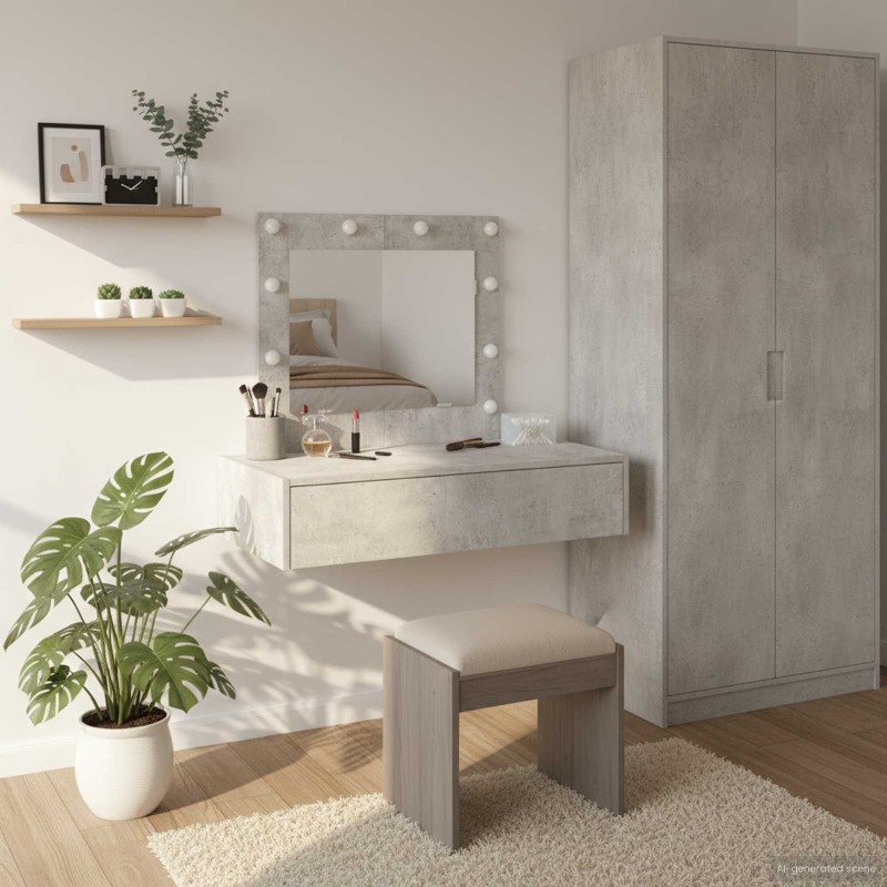 Table de Toilette Gris 83 x 40 x 70 cm Bois d'ingénierie 631389631389