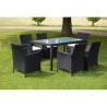 Ensemble à manger d'extérieur 7 pcs et coussins résine tressée 631391631391
