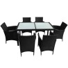 Ensemble à manger d'extérieur 7 pcs et coussins résine tressée 631391631391