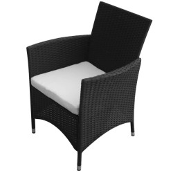 Ensemble à manger d'extérieur 7 pcs et coussins résine tressée 631391631391