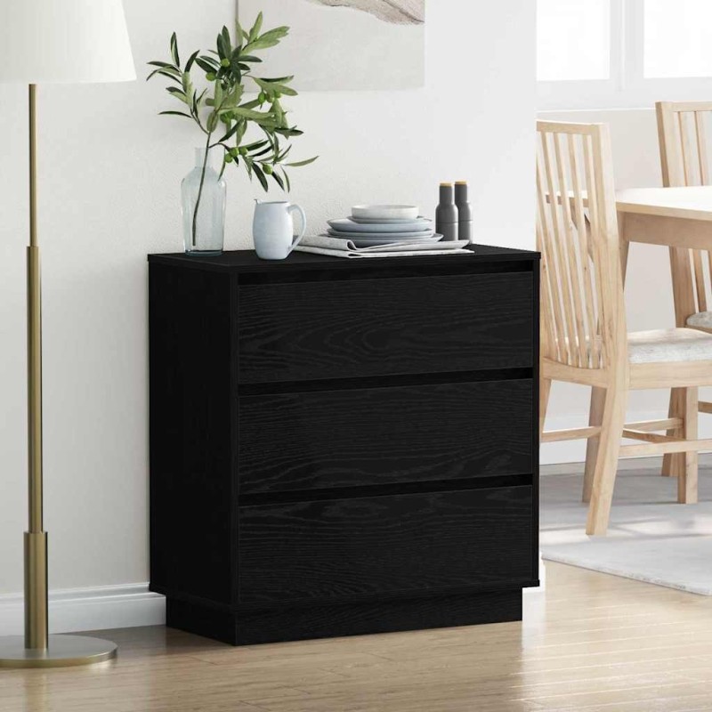 Cabinet de chevet avec tiroir Chêne noir 71 x 34,5 x 75 cm 631392631392