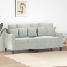 Canapé à 2 places Gris clair 140 cm Velours 631395631395