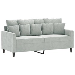 Canapé à 2 places Gris clair 140 cm Velours 631395631395