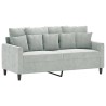 Canapé à 2 places Gris clair 140 cm Velours 631395631395