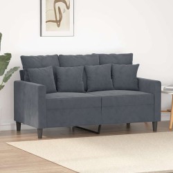 Canapé à 2 places Gris foncé 120 cm Velours 631396631396